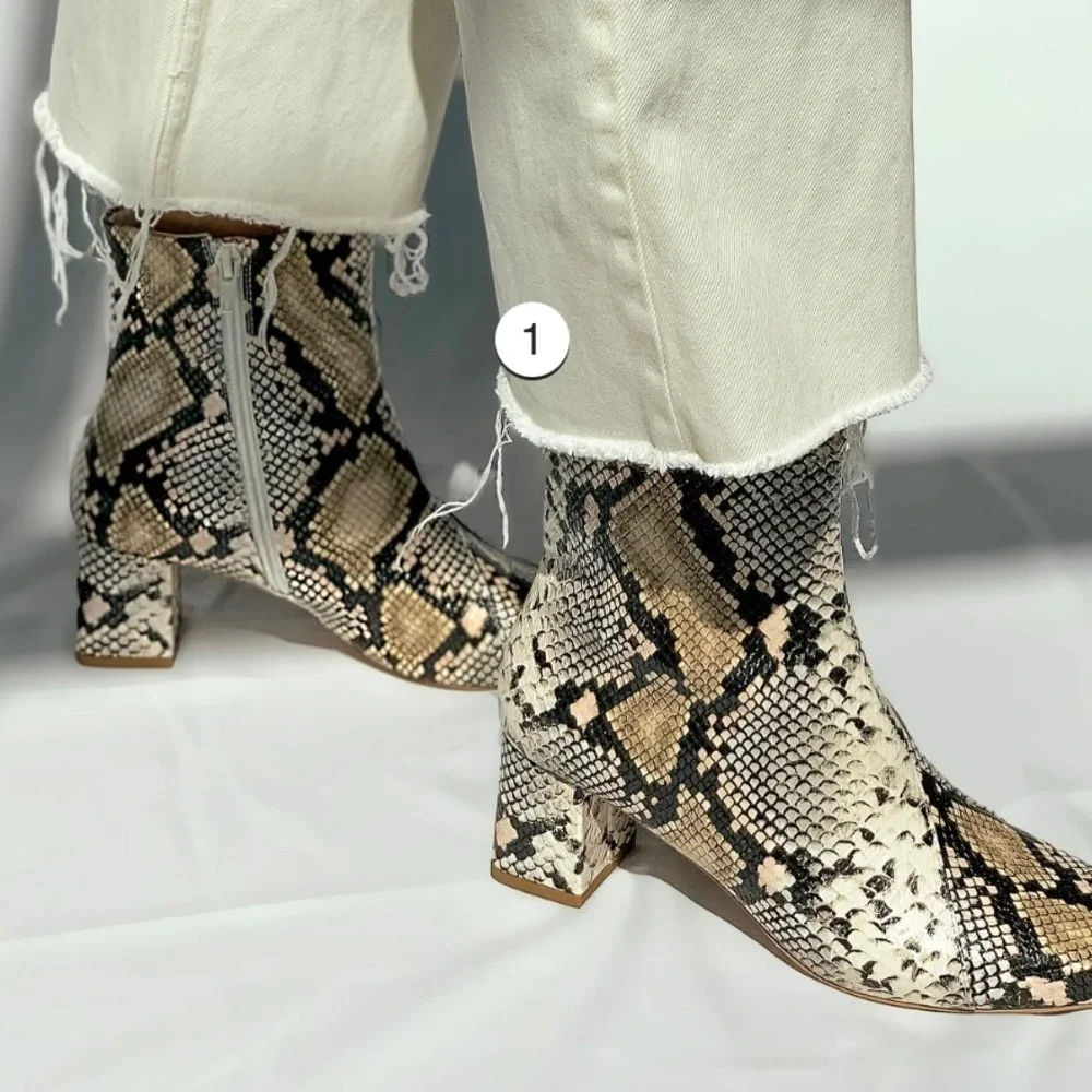 SOSO Faux Snake Skin Ankle Booties - Picture 8 of 9